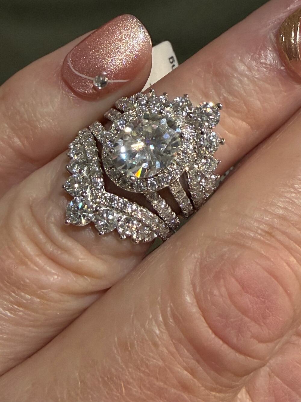 Past • Present • Future • Forever 4.52 CTW Ring Set 925 Silver/Moissanite Size 5